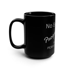 Motivational Black Mug, Coffee Mug for Daily Inspiration, No Excuses Gift, Progress & Perfection Quote, 15oz Coffee Cup