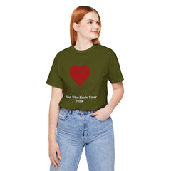 Heartfelt Vibe Tee: Your Vibe Attracts Your Tribe - Unisex Short Sleeve Shirt, Gift for Friends, Casual Wear, Positive Energy Top