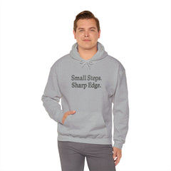 Inspirational Hoodie for Personal Growth - Small Steps Sharp Edge, Casual Wear, Gift for Friends, Motivational Apparel, Unisex Fashion