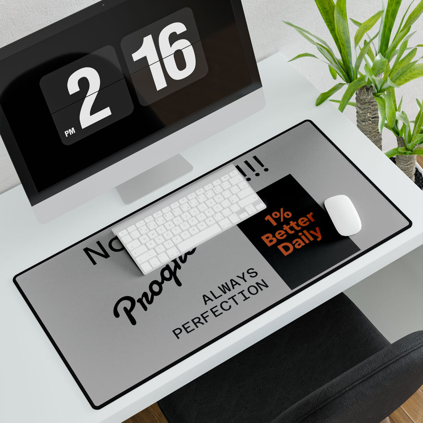 Motivational Desk Mat - No Excuses!!!, Progress, Office Decor, Writing Surface, Gift for Students, Home Office Essentials