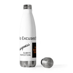 Motivational Insulated Bottle | No Excuses, Daily Inspiration, Reusable Water Bottle, Fitness Gift, Travel Mug, Eco-Friendly Drinkware