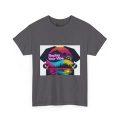 Retro Vibe Unisex Heavy Cotton Tee - Casual Style Shirt, Perfect for Summer Festivals, Graphic T-Shirt, Gift for Music Lovers, Comfort Wear