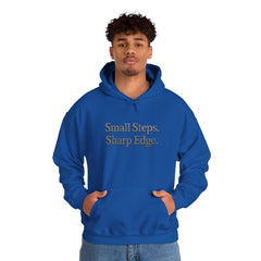 Inspirational Hoodie for Personal Growth - Small Steps Sharp Edge, Casual Wear, Gift for Friends, Motivational Apparel, Unisex Fashion
