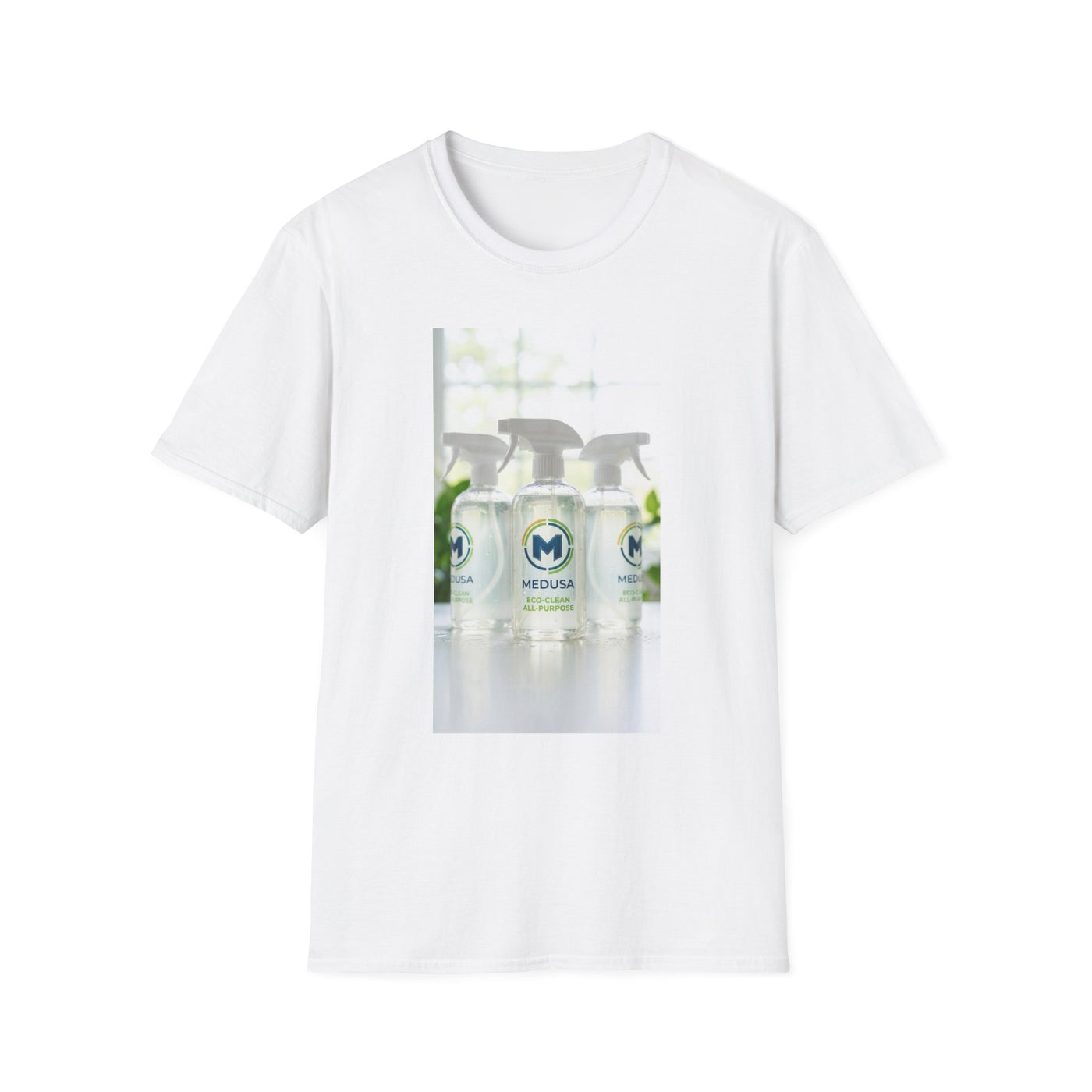 QR Logo T‑Shirt — Branded Medusa Spray Bottle Design
