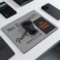 Motivational Mouse Pad for Office, No Excuses Desk Accessory, Progress Daily Inspiration, Gift for Students and Adults, Work from Home Decor