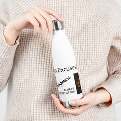 Motivational Insulated Bottle | No Excuses, Daily Inspiration, Reusable Water Bottle, Fitness Gift, Travel Mug, Eco-Friendly Drinkware